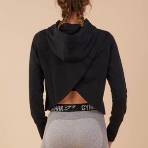 Gymshark Cross Back Open Hoodie Black / Black